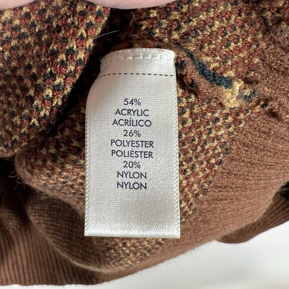 BKE‎ Western Pullover Sweate 3/4 Zip Women’s Size Large Boho Aztec Brown Soft - Picture 8 of 12